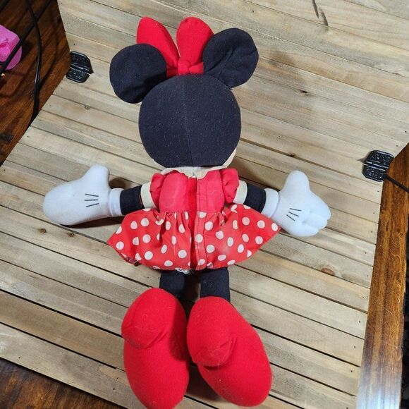 16" Talking Minnie Mouse Plush Spanish Version Red Bow Polka Dot Dress Red Shoes - Picture 3 of 5